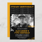 74歳の誕生日招待状メンズフォトスプレ絵を描ー 招待状 (正面/裏面)