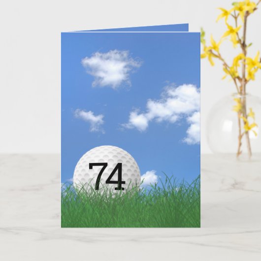 74歳の誕生日 カード (黄色い花)