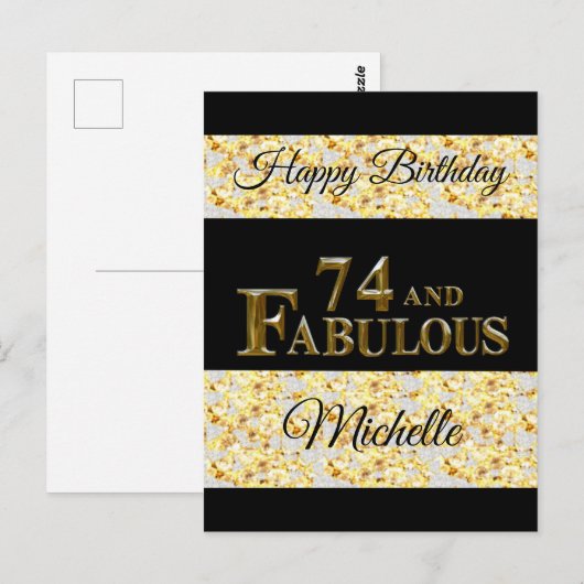 74歳の誕生日 ポストカード (正面/裏面)