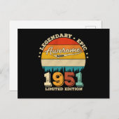 74歳の誕生日 1951 すごい74歳の誕生日プレゼント ポストカード (正面/裏面)