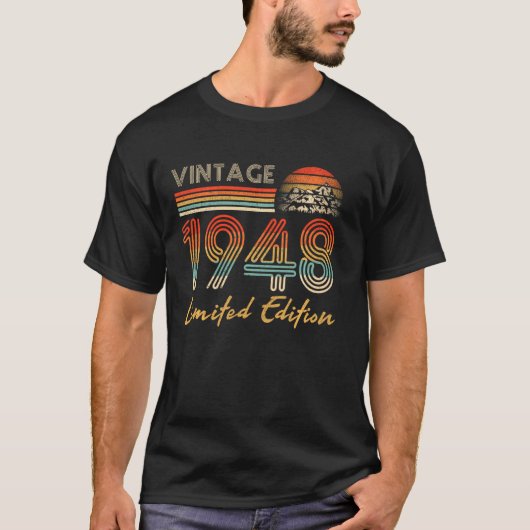 74歳ヴィンテージ1948年74誕生日 Tシャツ (正面)