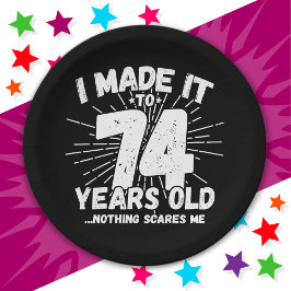 74歳皮肉ミームおもしろい74誕生日 ペーパープレート