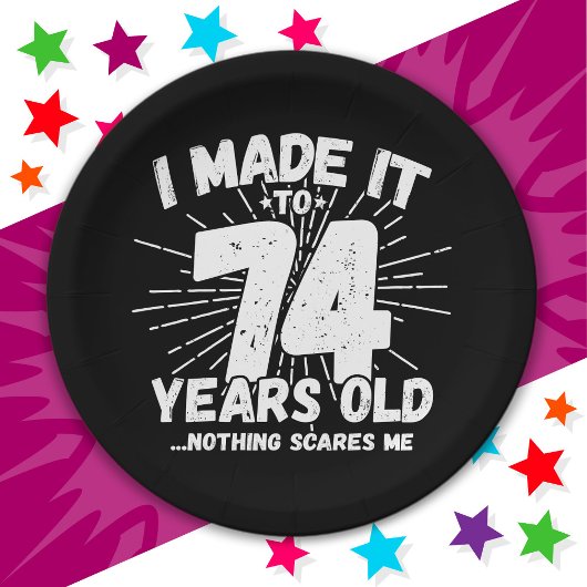 74歳皮肉ミームおもしろい74誕生日 ペーパープレート