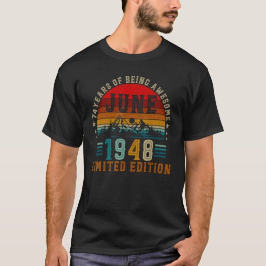 74歳1948年6月74日誕生日 Tシャツ (正面)