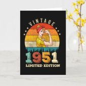 74歳1951年ヴィンテージ74誕生日女性 カード (黄色い花)