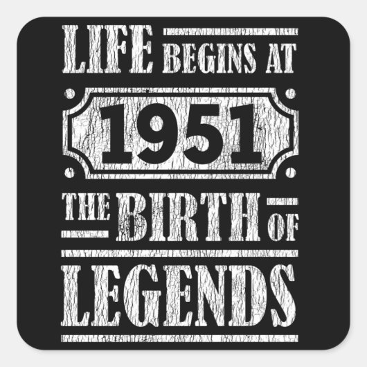 74歳1951年誕生伝説74誕生日 スクエアシール (正面)