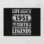 74歳1951年誕生伝説74誕生日 ポストカード (正面)