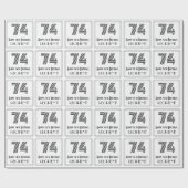 74番目の誕生日:インスパイアアールデコスタイル「74」 +名前 ラッピングペーパー (フラット)