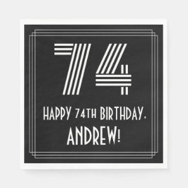 74番目の誕生日:インスパイアアールデコ検索"74" +名前 スタンダードランチョンナプキン