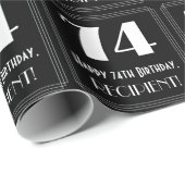 74番目の誕生日-インスパイアアールデコ検索"74",名前 ラッピングペーパー (ロールコーナー)