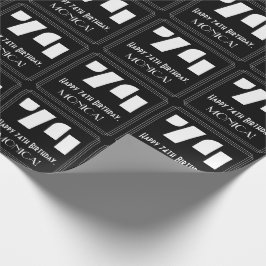 74番目の誕生日:インスパイアアールデコ「74」と名前 ラッピングペーパー