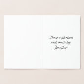 74番目の誕生日:、エレガントスクリプ華美ト、名前をカスタムする 箔カード (内部)