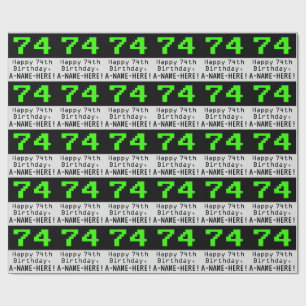 74番目の誕生日- Nerdy / オタク系のスタイル"74"と名前 ラッピングペーパー