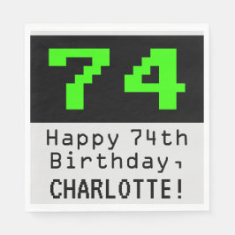 74番目の誕生日- Nerdy / オタク系のスタイル"74" & Name スタンダードランチョンナプキン