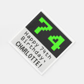 74番目の誕生日- Nerdy / オタク系のスタイル"74" & Name スタンダードランチョンナプキン (角)