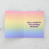 74誕生日カラフル:レインボー# 74、名前をカスタムする カード (内部)