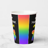 74誕生日カラフル：レインボー# 74、名前をカスタムする 紙コップ (左)