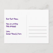 74誕生日:おもしろいハートパターン、虹74 ポストカード (裏面)