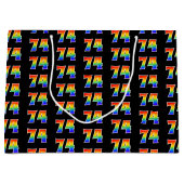 74誕生日:おもしろいレインボーイベント第74パターン ラージペーパーバッグ (正面)