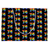 74誕生日:おもしろいレインボーイベント第74パターン ラージペーパーバッグ (裏面)