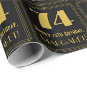 74誕生日~アールデコ見るインスパイア"74",名前 ラッピングペーパー (ロールコーナー)