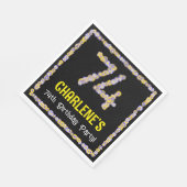 74誕生日:フローラ花数名前をカスタムする スタンダードランチョンナプキン (角)