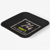 74誕生日:フローラ花数名前をカスタムする ペーパープレート (傾斜あり)