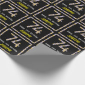 74誕生日:フローラ花数名前をカスタムする ラッピングペーパー (角)