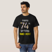 74誕生日:フローラ花数"74" +名前 Tシャツ (正面フル)