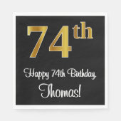 74誕生日~ラグジュアリーエレガントなフェイク金ゴールドルック# スタンダードランチョンナプキン (正面)