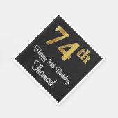 74誕生日~ラグジュアリーエレガントなフェイク金ゴールドルック# スタンダードランチョンナプキン (角)