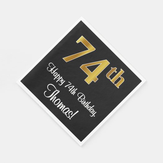 74誕生日~ラグジュアリーエレガントなフェイク金ゴールドルック# スタンダードランチョンナプキン (角)