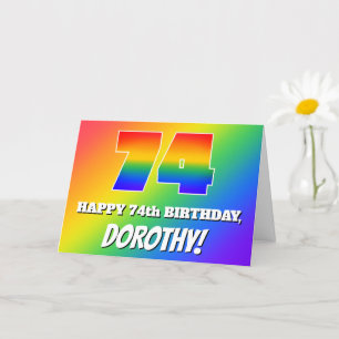 74誕生日:数々の色レインボーパターン# 74 カード