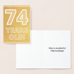 74誕生日:「64はっきりした歳！」 金箔カード 箔カード