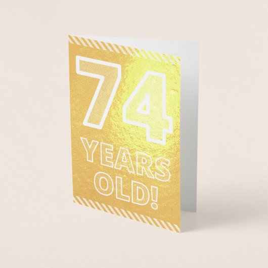 74誕生日:「64はっきりした歳！」 金箔カード 箔カード (正面)