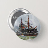 74門の三等艦HMS Implacable 缶バッジ (正面&裏面)