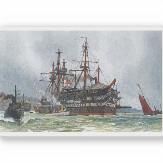 74門の3等戦列艦HMS Implacable シール (正面)