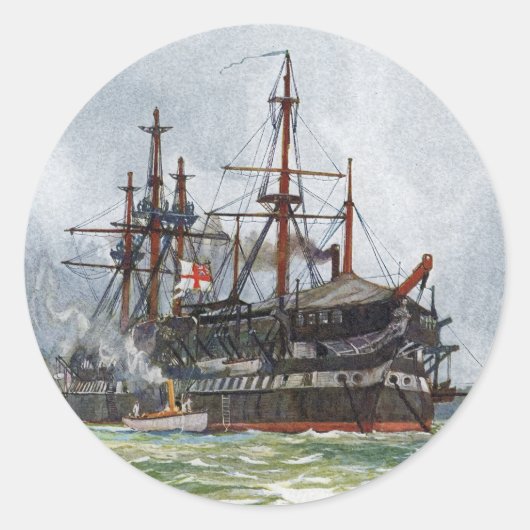 74門の3等戦列艦HMS Implacable ラウンドシール (正面)