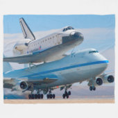 747宇宙シャトルキャリア航空機 フリースブランケット (正面(横))