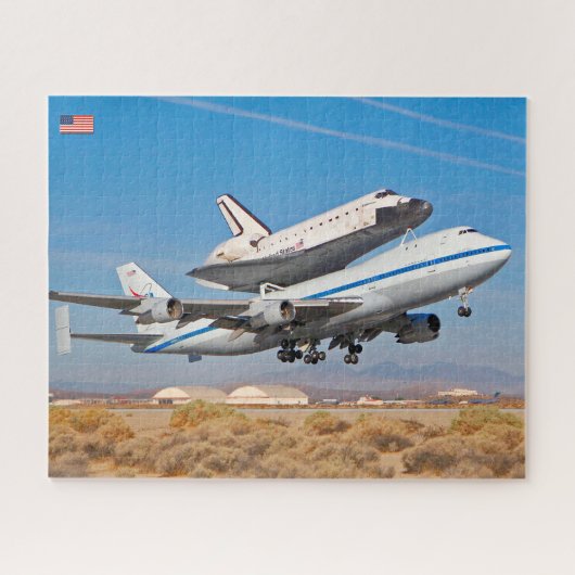 747宇宙シャトルキャリア航空機(16x20インチ) ジグソーパズル (横)