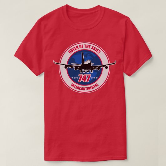 747 Jumbo Jet  Tシャツ (デザイン正面)