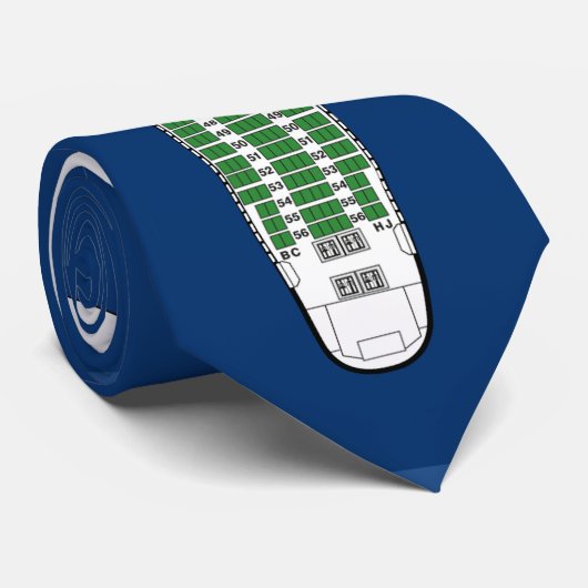 747 Seatplanのタイの青 ネクタイ (ロール)