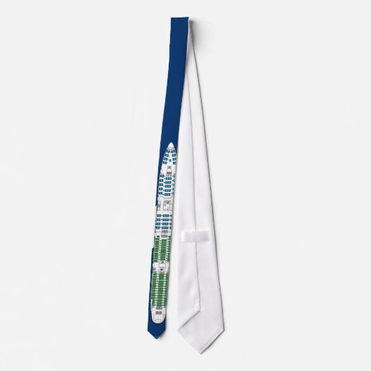 747 Seatplanのタイの青 ネクタイ (裏面)