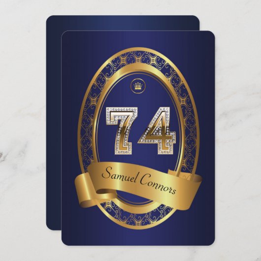 74，誕生日パーティーの女性，色エレガント, 招待状 (正面/裏面)