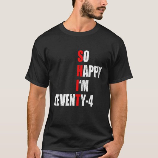 74 74誕生日文字 Tシャツ (正面)