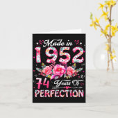 74 Year Old Made In 1952 Floral 74th Birthday Wome カード (黄色い花)