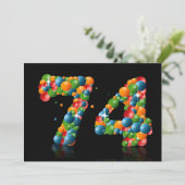 74th誕生日パーティー、泡とボール 招待状 (スタンド正面)