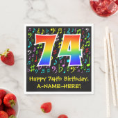 74th誕生日-カラフル Music Symbols, Rainbow 74 スタンダードランチョンナプキン (インサイチュ)