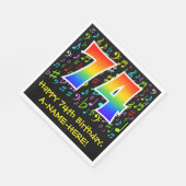 74th誕生日-カラフル Music Symbols, Rainbow 74 スタンダードランチョンナプキン (角)