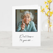 74th Birthday Old Lady Fun カード (黄色い花)